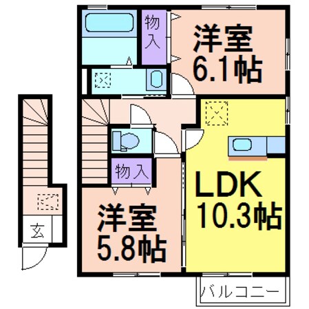 プランドールS　Ｂ棟の物件間取画像